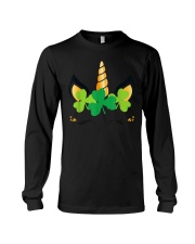 St Patricks Day Unicorn Shirt Girls Outfit Lucky Shamrock T-Shirt Long Sleeve Tee tile