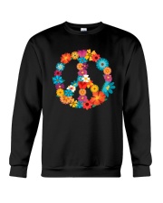 Peace Love Shirt 60's 70's Hippie Costume Colorful Flowers Crewneck Sweatshirt tile