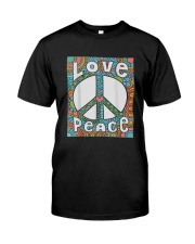 PEACE SIGN LOVE T Shirt 60s 70s Tie Dye Hippie Costume Shirt Classic T-Shirt front
