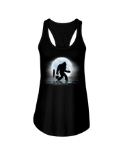 Bigfoot Fishing Funny Sasquatch and Fish Night Fishing T-Shirt Ladies Flowy Tank tile