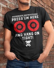 Passenger Instructions Press Em Here Funny Motorcycle Biker T-Shirt Classic T-Shirt apparel-classic-tshirt-lifestyle-26