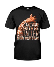 Let Your Faith Be Taller Than Your Fear Giraffe T-Shirt Premium Fit Mens Tee tile