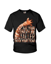Let Your Faith Be Taller Than Your Fear Giraffe T-Shirt Youth T-Shirt tile