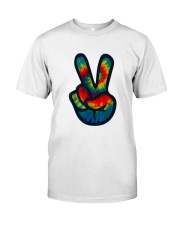 Tie Dye Peace Sign Hand T-Shirt Hippies V Shirts T-Shirt Classic T-Shirt front