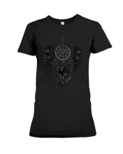 Viking Vegvisir Valhalla Ravens Viking T-Shirt, White Premium Fit Ladies Tee tile