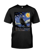 Raven Art, Van Gogh Starry Night, Crow Lover T-Shirt Classic T-Shirt front