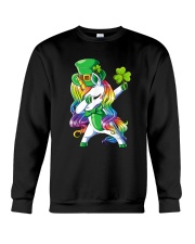 St Patricks Day Girls Dabbing Unicorn Leprechaun Lepricorn T-Shirt Crewneck Sweatshirt tile