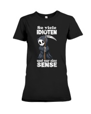 So Many Idioten Und Nur Eine Sense Cat Sarcasm Premium Fit Ladies Tee tile