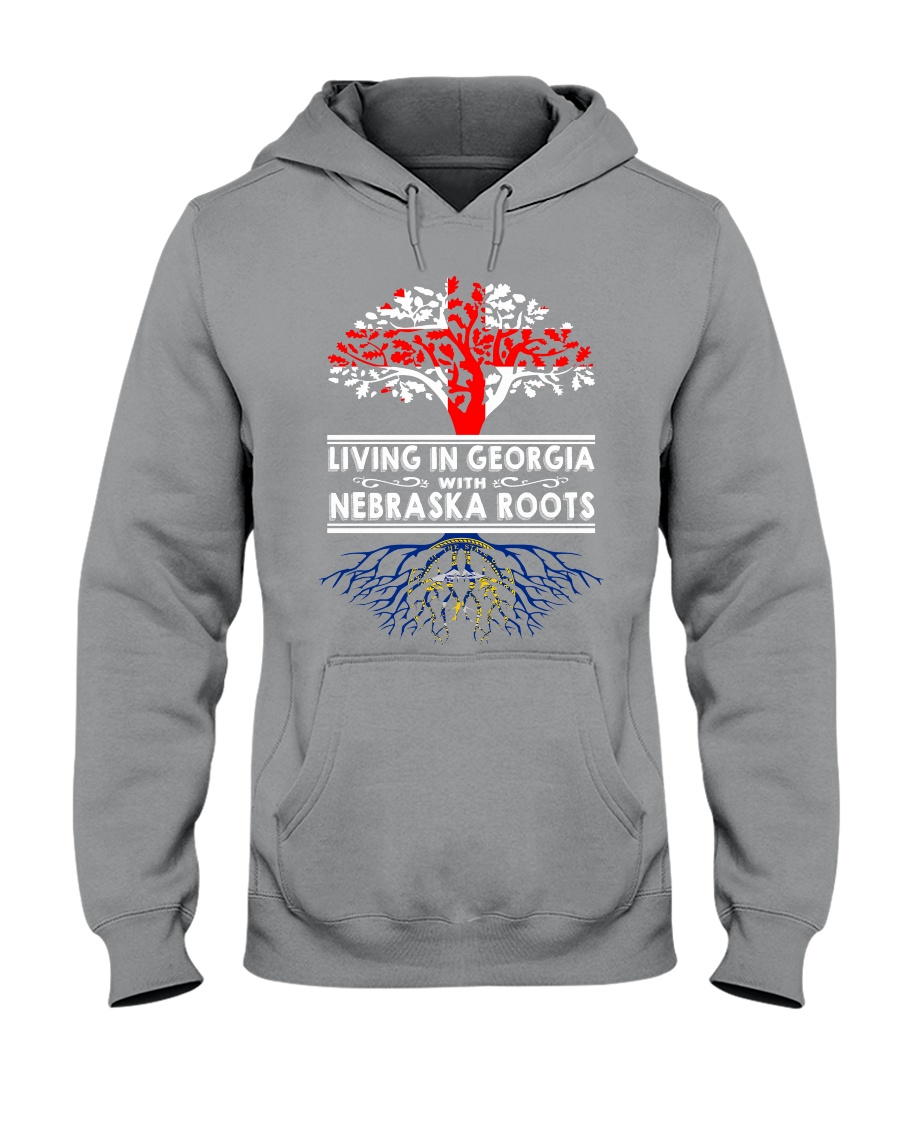 LIVING IN GEORGIA WITH NEBRASKA ROOTS Hooded Sweatshirt