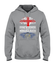 LIVING IN GEORGIA WITH NEBRASKA ROOTS Hooded Sweatshirt front