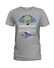 LIVING IN IDAHO WITH OHIO ROOTS Ladies T-Shirt thumbnail