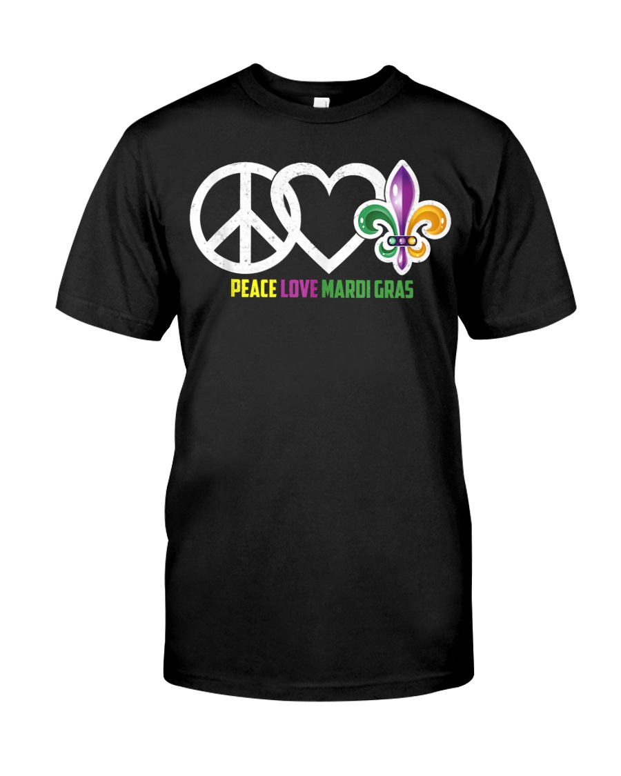 Peace Sign Heart Fleur De LYS Hippie Peace Love Mardi Gras Unisex Hoodie
