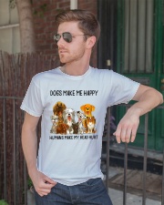 Dogs Make Me Happy shirt Classic T-Shirt lifestyle-mens-crewneck-front-2