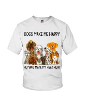 Dogs Make Me Happy shirt Youth T-Shirt thumbnail