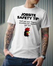 Jobsite Safety Tip Don't Put Your Fingers Anywhere Classic T-Shirt lifestyle-mens-crewneck-front-6