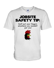 Jobsite Safety Tip Don't Put Your Fingers Anywhere V-Neck T-Shirt thumbnail