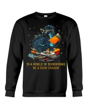 In A World Of Bookworms Be A Book Dragon Crewneck Sweatshirt thumbnail