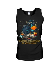 In A World Of Bookworms Be A Book Dragon Unisex Tank thumbnail