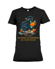 In A World Of Bookworms Be A Book Dragon Premium Fit Ladies Tee thumbnail