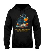 In A World Of Bookworms Be A Book Dragon Hooded Sweatshirt thumbnail