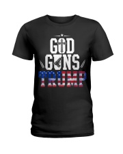 God Guns And Trump 2Nd Amendment Usa Flag Ladies T-Shirt thumbnail