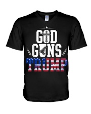 God Guns And Trump 2Nd Amendment Usa Flag V-Neck T-Shirt thumbnail