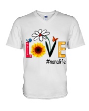 Love Nana Life Heart Sunflower Shirt V-Neck T-Shirt thumbnail