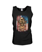USA Flag Skull Square and Compassed Unisex Tank tile