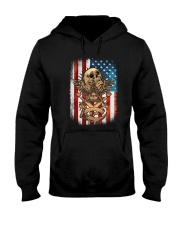 USA Flag Skull Square and Compassed Hooded Sweatshirt tile