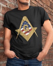 USA Flag Square and Compassed Classic T-Shirt apparel-classic-tshirt-lifestyle-26