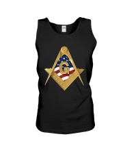 USA Flag Square and Compassed Unisex Tank tile