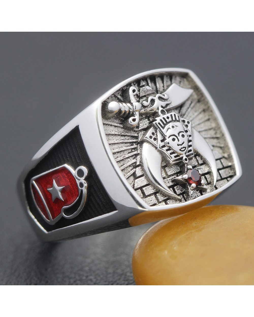 Shriners Sterling Silver Masonic Ring template