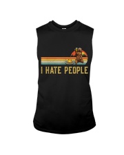 Bear Camping Shirt I Hate People Bear Drinking Sleeveless Tee tile
