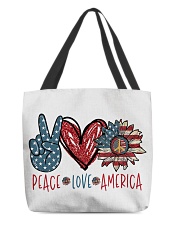 Peace love america All-over Tote thumbnail