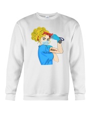 Strong nurse blond hair Crewneck Sweatshirt tile