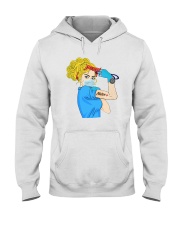 Strong nurse blond hair Hooded Sweatshirt tile