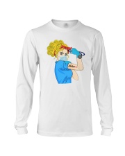 Strong nurse blond hair Long Sleeve Tee tile