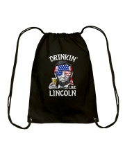 Drinking Like Lincoln 4th of July Drawstring Bag tile