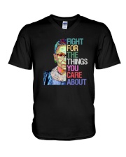 Fight for the things you care about V-Neck T-Shirt tile