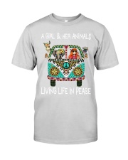 A girl and her animals Premium Fit Mens Tee tile