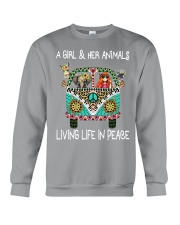 A girl and her animals Crewneck Sweatshirt tile