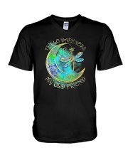 Hello Darkness My Old Friend Dragonfly Moon V-Neck T-Shirt tile