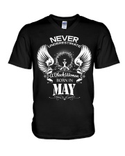 Black Woman Born in May V-Neck T-Shirt thumbnail