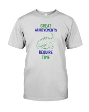 Great Achievements Require Time Premium Fit Mens Tee front