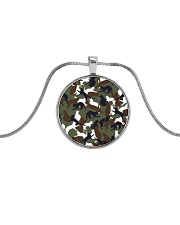 Camo cats - JY Metallic Circle Necklace front