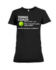 Funny Tennis Coach Premium Fit Ladies Tee tile
