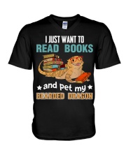 I Just Want To Read Books Pet V-Neck T-Shirt tile