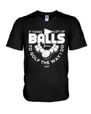 It Takes A Lot Of Balls To Golf The Way I Do V-Neck T-Shirt tile