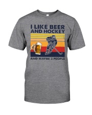 I like Beer Hockey maybe 3 people Vintage Classic T-Shirt front