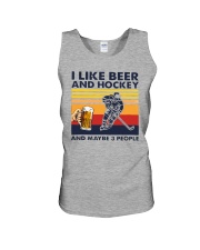 I like Beer Hockey maybe 3 people Vintage Unisex Tank tile